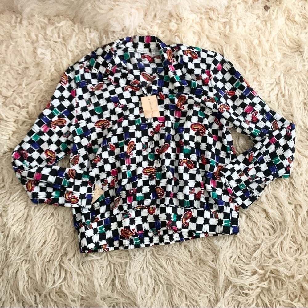 Marlis | Vintage Multicolored Blouse New With Tags Size 12 - Picture 9 of 16